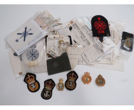 Good Selection of Sealed Pattern Naval Trade Badgesall with attached labels including bullion embroidery Marine Eng (M) basic