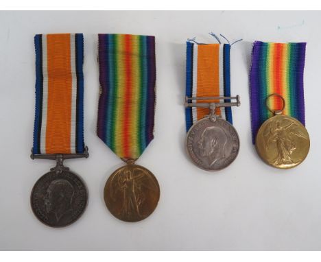 WW1 Essex Regiment Casualty Pair Medalsconsisting silver War medal and Victory medal named to “30597 Pte H R Hoskins Essex R”