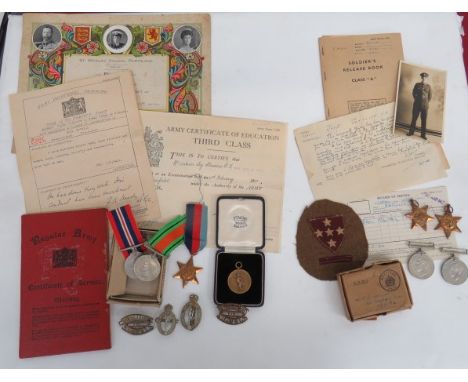 Two WW2 Medal Groups and Paperworkconsisting 1939/45 Star, France and Germany Star, War medal, Defence medal, complete in box