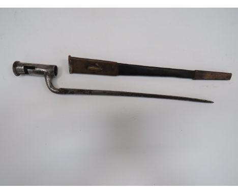 Rare India Pattern Sergeant’s Socket Bayonet For A F/L Carbine12 3/4 inch, triangular form blade with hollow ground rear flat