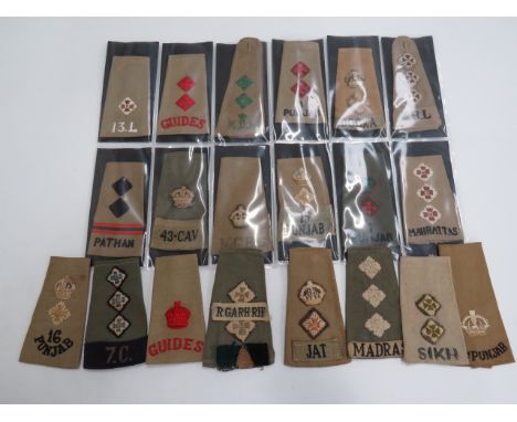 Good Selection of Indian Officer Regimental Slip On Titlesincluding embroidery Major 43-Cav ... Embroidery Captain 7C ... Emb