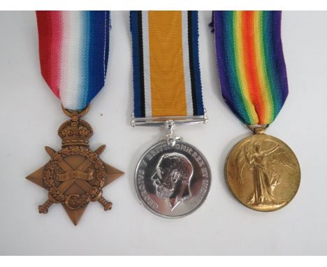 Loyal North Lancashire Regiment 1914/15 Medal Trioconsisting 1914/15 Star named to “3556 Pte W Robinson L. N. Lan R” ... Silv