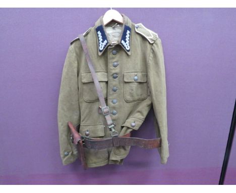 Polish Forces Service Dress Tunickhaki, heavy woollen, single breasted, stand and fall collar tunic. Patch chest and lower po