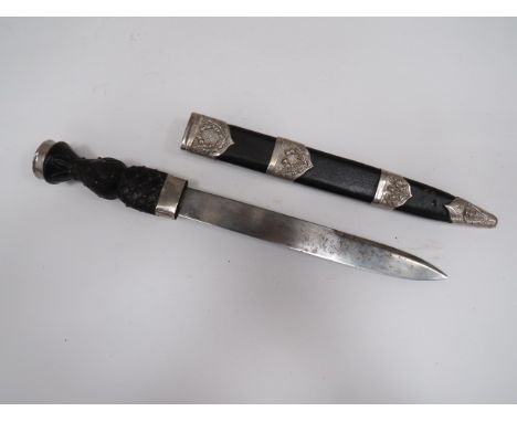 Post 1902 Scottish Piper’s Dirk11 1/2 inch, single edged, plain blade with sharpened back edge point.  Faint maker’s details 