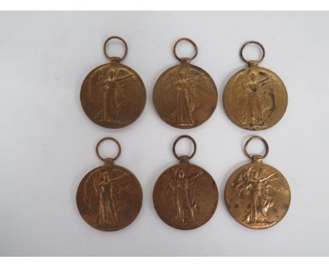 Six Various WW1 Victory MedalsWW1 Victory medals named to “M20178 H Storey ACT. E.R.A.4. RN” ... “14455 T Atkinson Sto. RNR” 
