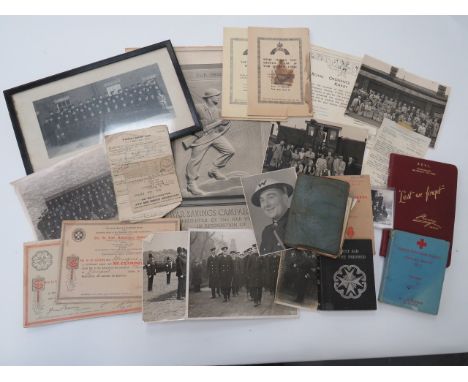 Selection of Civil Defence and Home Front Paperworkincluding Royal Ordnance Factory Kirkby certificate and photos ... Martin 