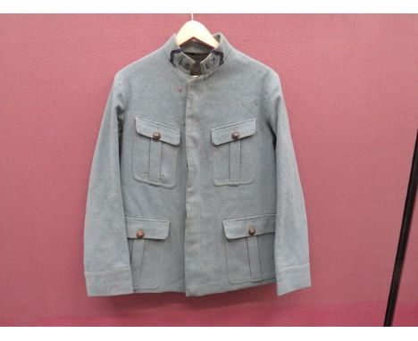 WW1 French Horizon Blue 12 Regiment Officer’s Tuniclight horizon blue, single breasted, high collar tunic.  The collar with b