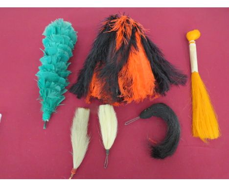Small Selection of Helmet Plumesconsisting black and red ostrich feather plume ... Green 12 inch feather plume ... Orange hor