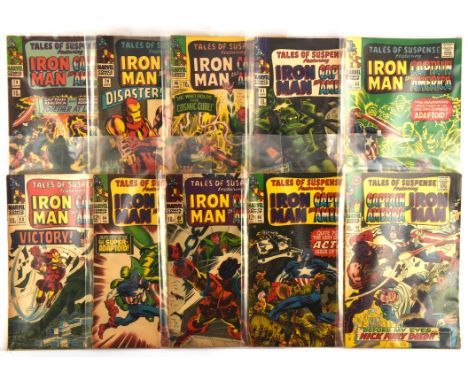 Tales of Suspense featuring Iron Man and Captain America: a group of 10 early Silver-age issues featuring classic Jack Kirby 