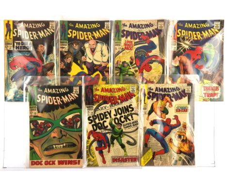 The Amazing Spider-Man: a group of 7 early rare issues featuring classic covers and key 1st appearance issues (Marvel Comics,