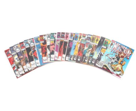 Wolverine: a large run of 83 comics featuring key issues, iconic covers and 1stappearances (Marvel Comics, 1988 onwards).A la