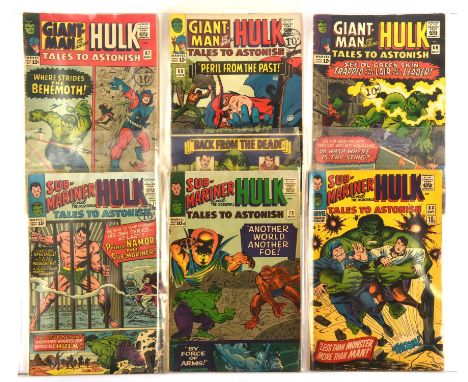 Tales To Astonish featuring Giant-Man, Sub-Mariner and the Incredible Hulk: a group of 6 early Silver-age issues featuring cl