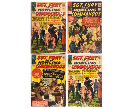 Sgt. Fury and His Howling Commandos: a group of 4 early Silver-Age issues featuring 1st appearance of Baron Strucker (Marvel 