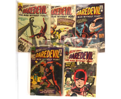 Daredevil: a group of 5 early Silver-age issues featuring key issues and debut of classic costume (Marvel Comics, 1965 onward