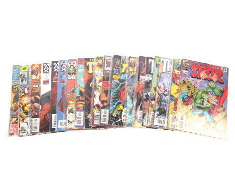 The Mighty Thor: a group of 42 issues (Marvel Comics, 1966 onwards).A section of Mighty Thor issues ranging from Silver to Mo