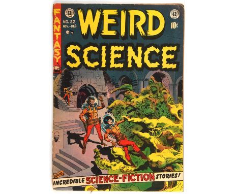 Weird Science No. 22  Classic Golden-Age Pre-code EC Wally Wood horror space Sci-fi cover (EC Comics, 1953).Final issue of th