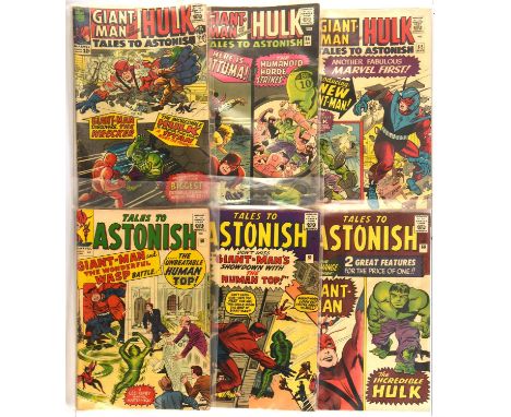 Tales To Astonish featuring Giant-Man and the Incredible Hulk: a group of 6 early Silver-age issues featuring classic Jack Ki