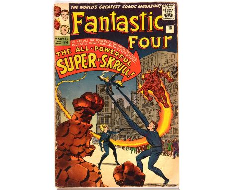 Fantastic Four No. 18 featuring 1st appearance of the Super Skrull (Marvel Comics 1963).Key Marvel 1st appearance issue. The 
