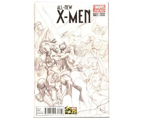 All-New X-Men No. 27: 1:300 (1 per 300 copies) Alex Ross Sketch retailer incentive variant cover (Marvel Comics, 2014) High-G