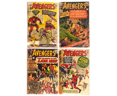 The Avengers No. 2, 3, 5, 6  featuring 1st appearance of Baron Zemo, the Space Phantom and other keys issues (Marvel Comics, 