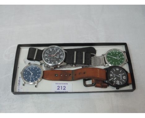 A gents Pulsar chronograph wrist watch no:291307 having black face and canvas strap, a gents Superdry wrist watch with tan le