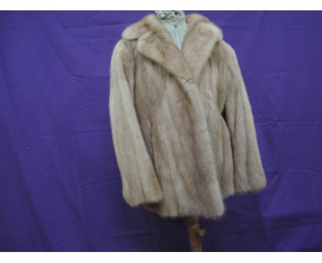 A vintage blonde mink coat by Hutchenson Furs and Fashions, Lancaster. Lovely condition, soft and supple. Small to medium app