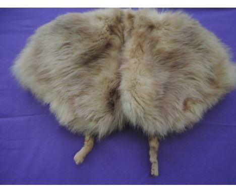 A vintage 1940s fur shrug, thought to be fox. An unusual light blondish colour, lined in silver, super condition inside and o