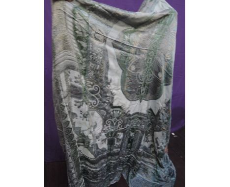 A large colourfull vintage throw/bedcover,thought to be 1920's, having braiding to edge