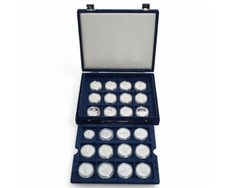 The Royal Mint 'European Football Championship 96' collection comprising twenty-four hallmarked silver medallions of various 
