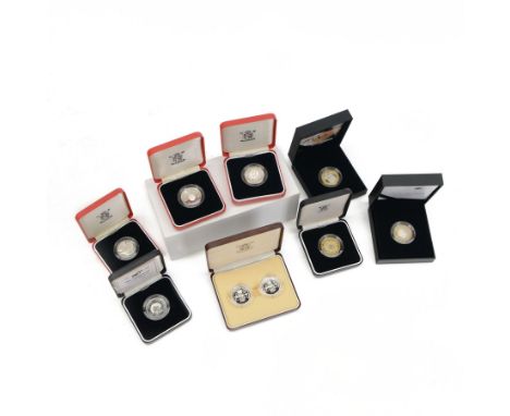 Eight The Royal Mint United Kingdom silver proof piedfort two pound coins or sets, comprising 1989 'Tercentenary Of The Claim