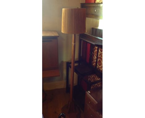 Wooden standard lamp, of Art Deco design.