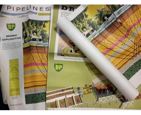 Collection of BP oil educational posters for schools on oil production. 