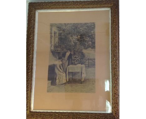 Large 19th Century print, in original gilt oak leaf frame. 