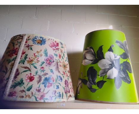 2 vintage, standard lamp shades.