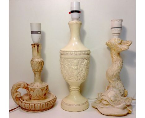 3 plaster lamp bases.