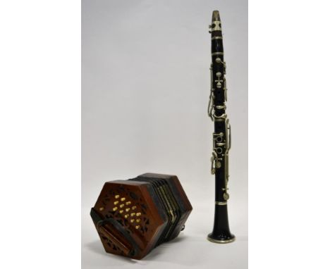 Clarinet, Simple System by Metzler &amp; Co. (London), all joints bear company name, length excluding mouthpiece 50cm, case w
