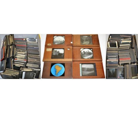 Magic Lantern Slides a collection of assorted mostly topographical examples including 7 in wooden mounts (over 200)