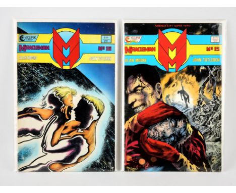 Eclipse comics: Two (2) Miracleman comic books by Alan Moore & John Totleben.This lot features:Miracleman No. 15, 1st print, 