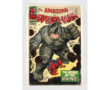 Marvel Comics: The Amazing Spider-Man No. 41 (1966).  Featuring the 1st appearance of the Rhino. Classic cover. Key Spider-ma