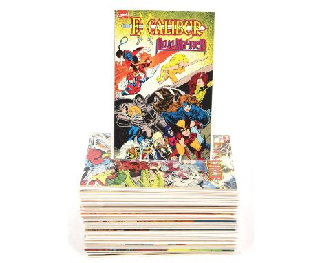 Marvel comics: An Excalibur  group of fifty-six (56) Bronze-age comic book issues (1988 - 97).Excalibur is a fictional superh