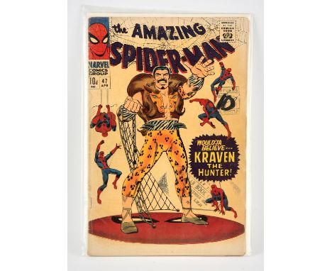 Marvel Comics: The Amazing Spider-Man No. 47 featuring key appearance of the Kraven (1967). Featuring a key early appearance 
