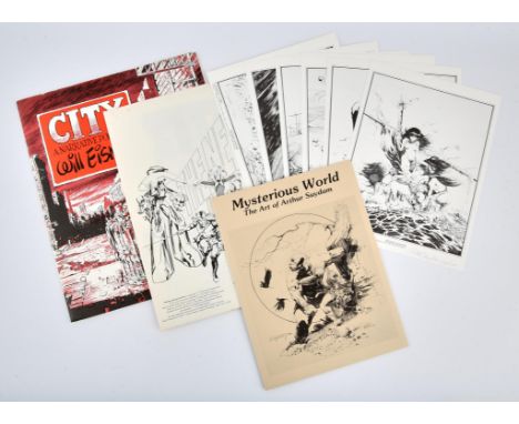 A collection of rare, signed Comic book Artist portfolios, and prints.A collection of 3 comic book artist portfolios showcasi
