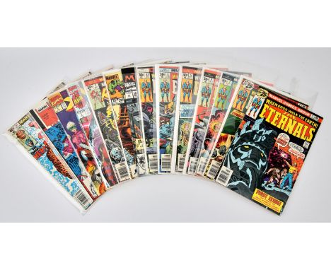 Marvel comics: A collection of Jack Kirbys The Eternals issues featuring 1st appearances, noteworthy issues, and some others.