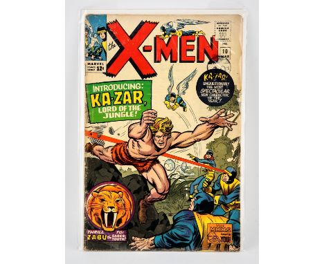 Marvel Comics: Uncanny X-Men No. 10 featuring the 1st appearance of Ka-Zar and others (1965).Featuring the1st silver age appe