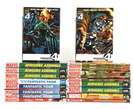 Marvel Hardcover Graphic Novels, featuring the Avengers, Marvel Zombies & the Fantastic Four. A collection of twenty (x20) am