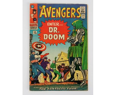 Marvel Comics: Avengers 25 (1966). The 1st meeting of the Avengers and Dr Doom. Iconic Dr Doom cover. Creators: Cover art by 