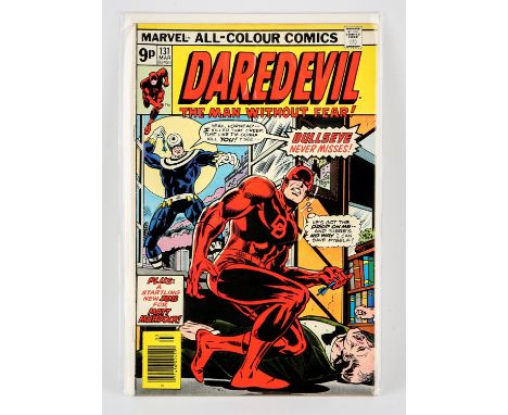Marvel Comics: Daredevil No. 131 featuring the 1st appearance of Bullseye (1976).Featuring the 1st appearance and origin of t