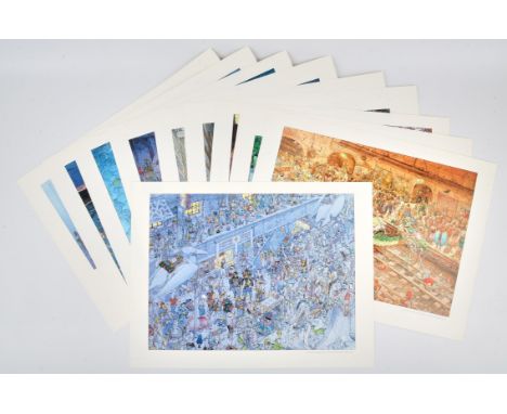Moebius & Darrow, City of Fire Portfolio of 10 Art Prints, Dark Horse Comics / Geof Darrow and Star Watcher Graphics, 1993,Fi