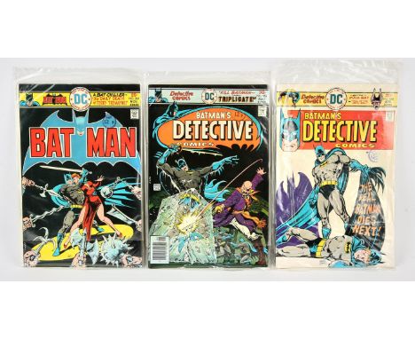 DC Comics: A group of Batman comics (1975 onwards).This lot features:Batman Detective Comics (1st series) No. 458 (Featuring 