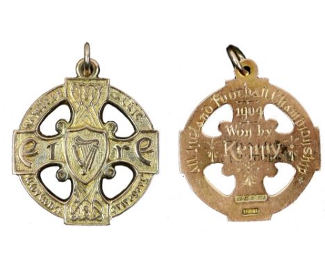 1904, All-Ireland Football Championship Back to back wins for the Kingdom Medal: G.A.A. 1904, Football, a 9ct gold Celtic Cro
